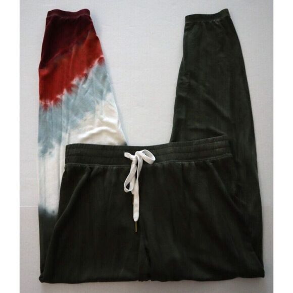 PJ Salvage RZMOP1 Women's Sz Small Olive Striped Tie-Dyed Jogger Lounge Pants - Picture 6 of 9